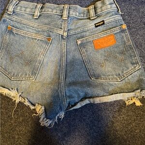 Wrangler Women's Frayed Hem Blue Jean Shorts